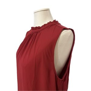 LOFT Sleeveless Blouse - Red - Key Hole Back - High Neck - NWT!